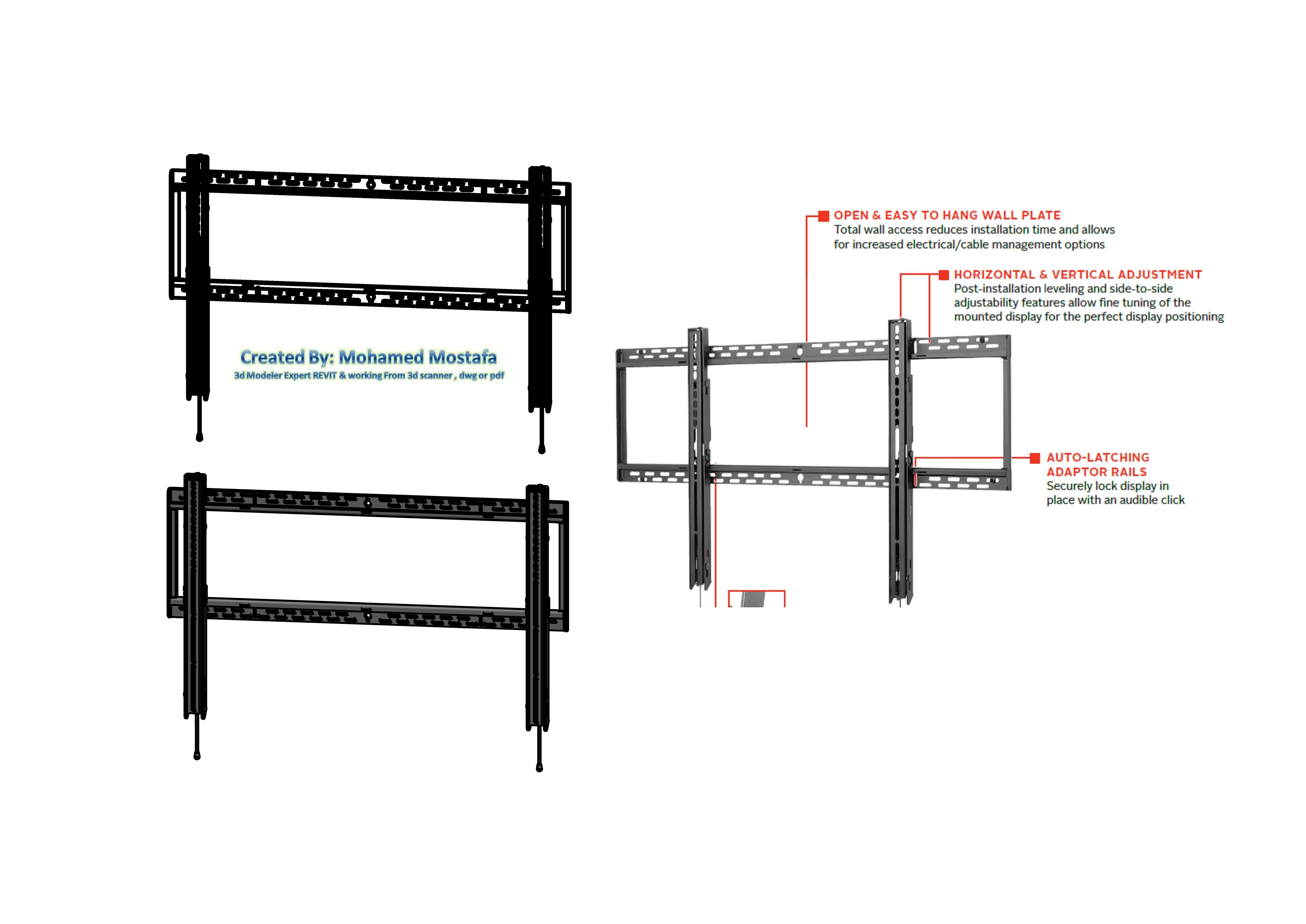 Display Wall Floor Ceiling Mount Revit Families 2015 3D model CGTrader