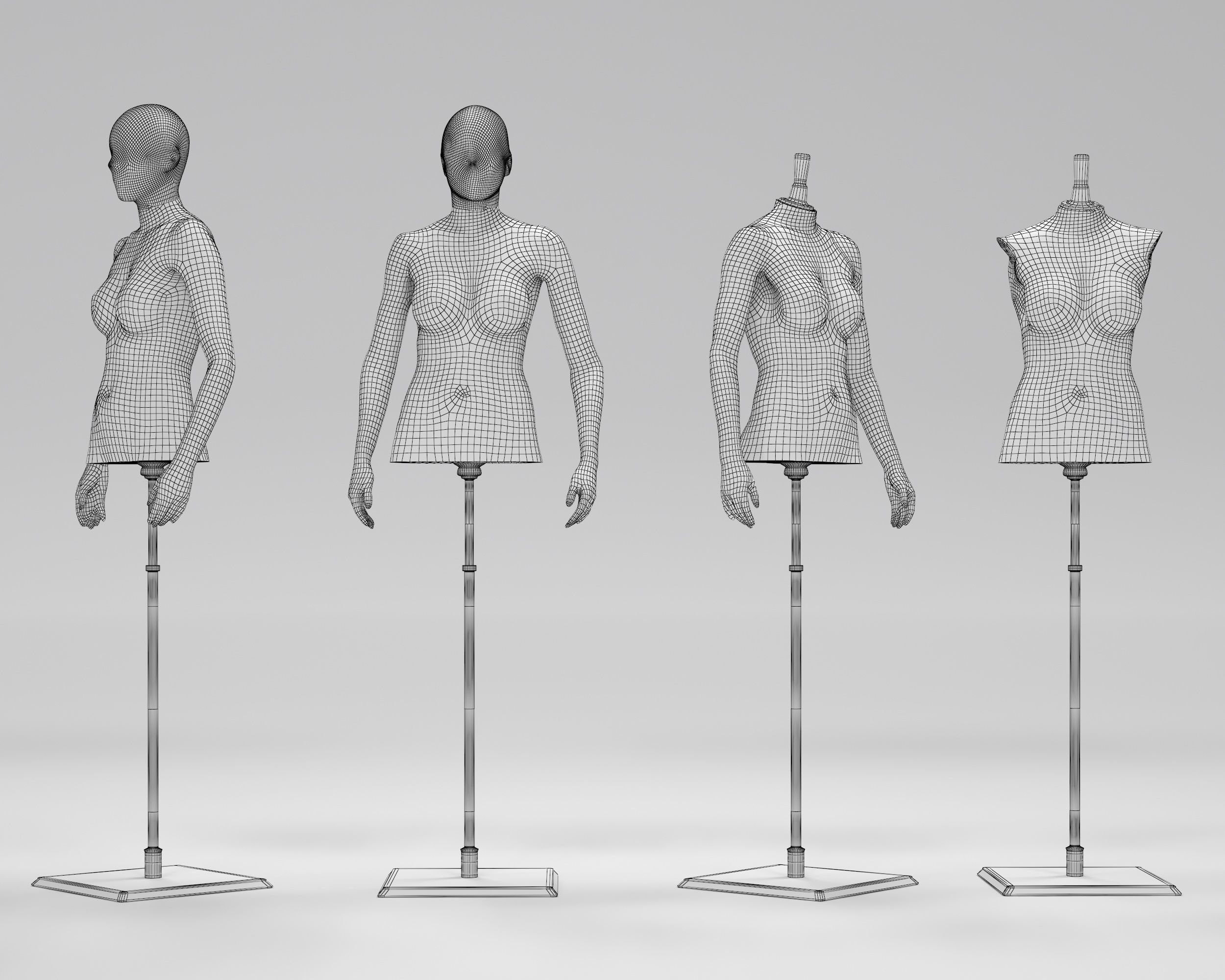 3D model Women Mannequin Pack VR / AR / lowpoly CGTrader