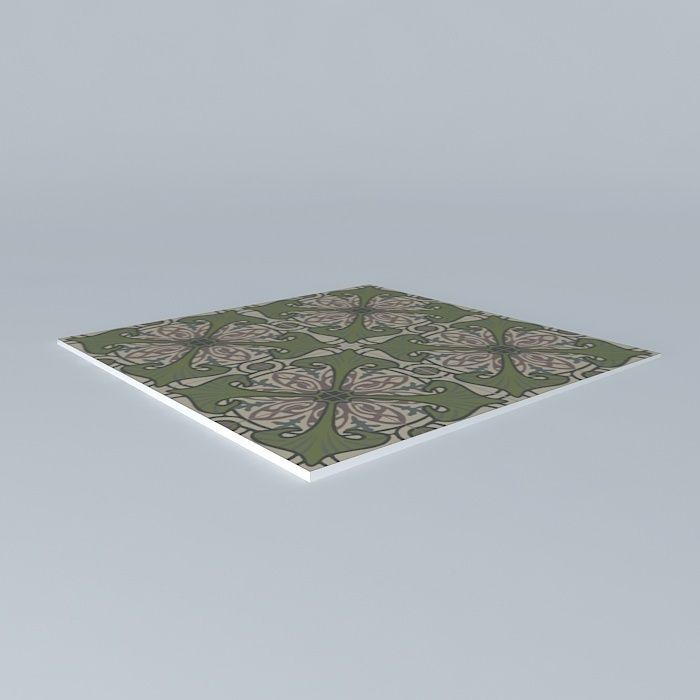 MAJORELLE GREEN 20-20 cement tiles tiles Marsh Tiles 3D model