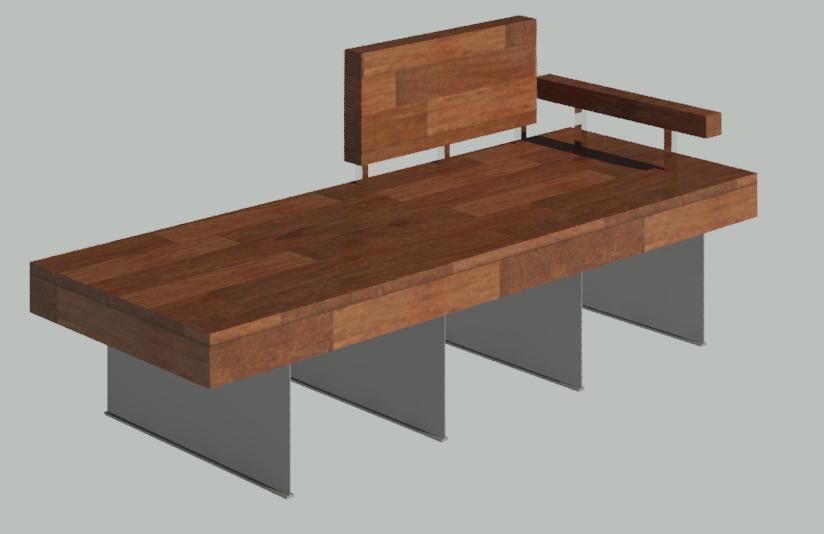 EXTERIOR PARAMETIC WOOD BENCH 3D model | CGTrader