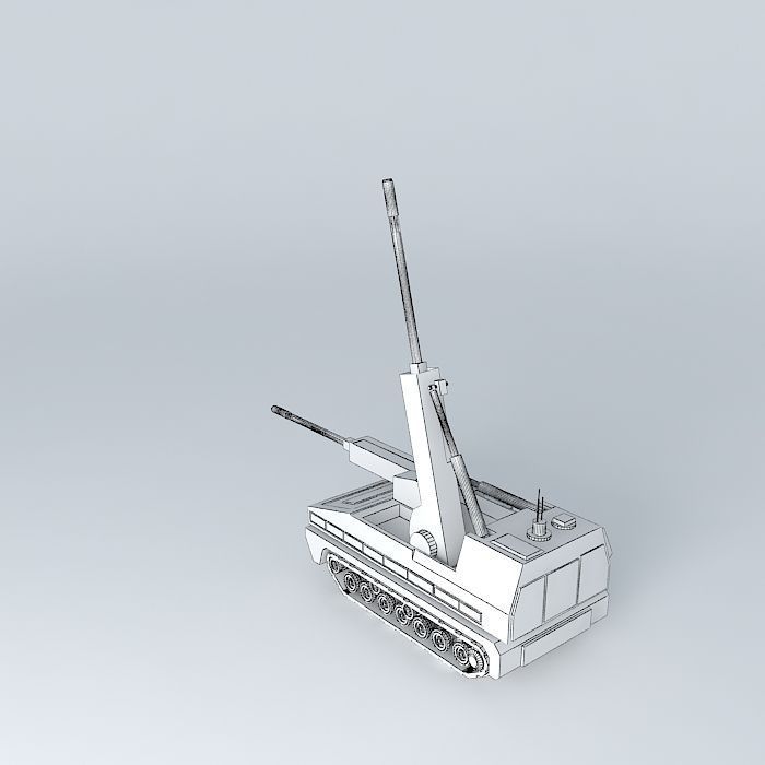 artillery gun system model 3D model CGTrader