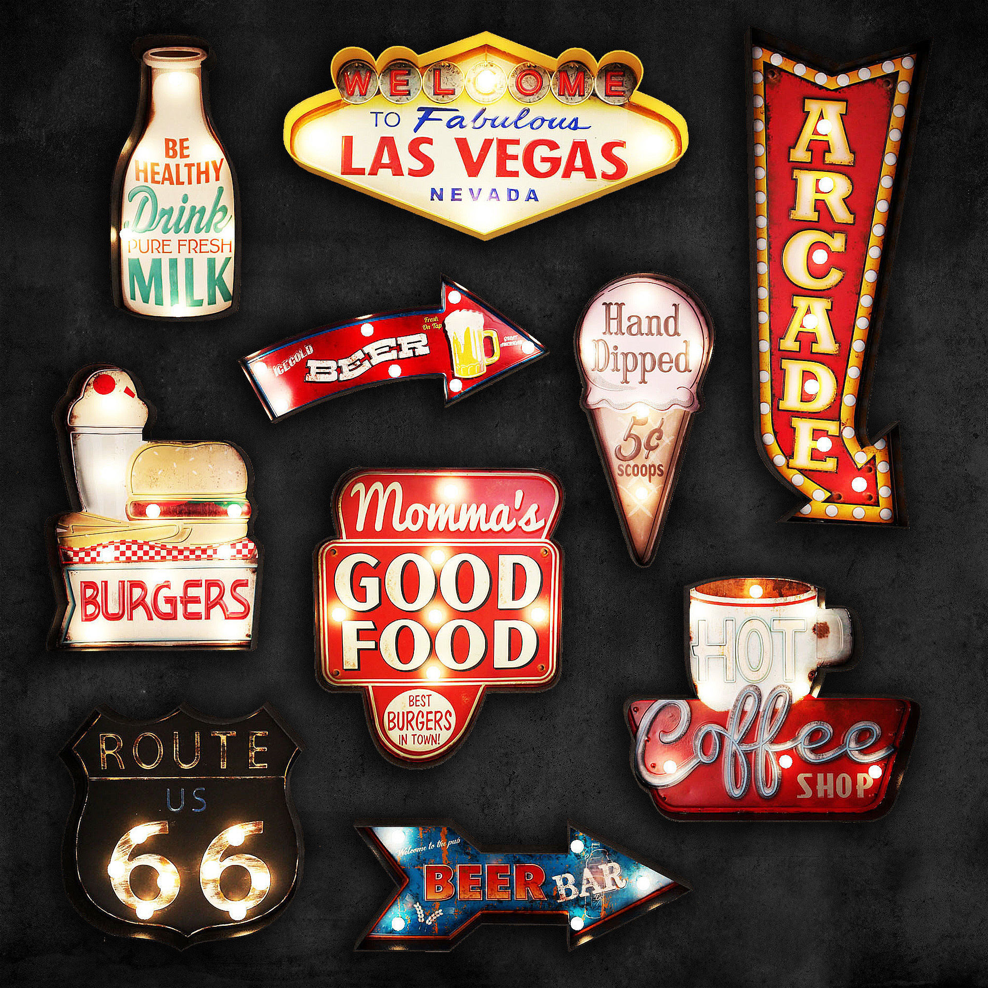 Lighted Metal sign 7