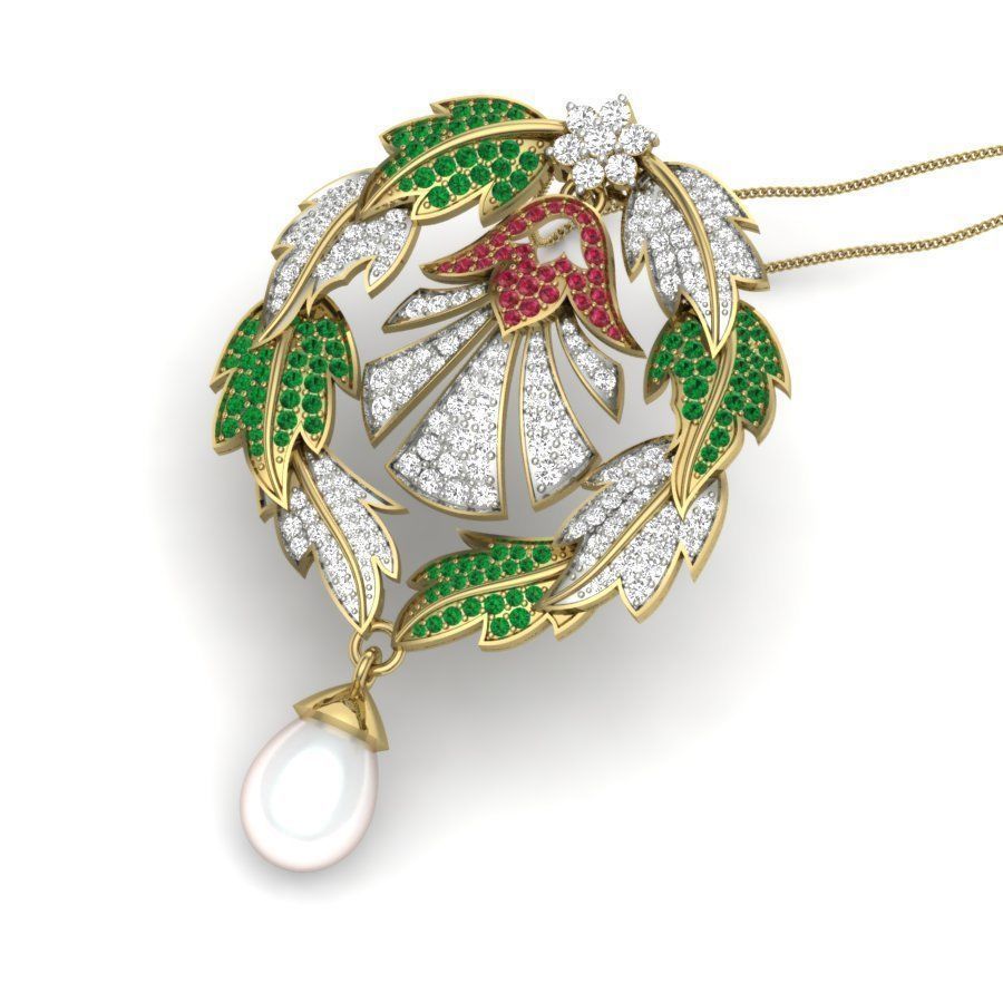 Women pearl pendant 3dm render detail 3D print model 3D print model