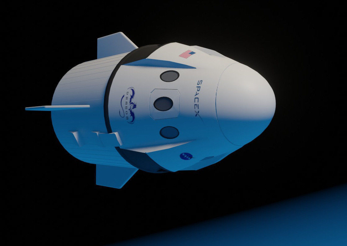 3D SpaceX Crew Dragon low poly CGTrader