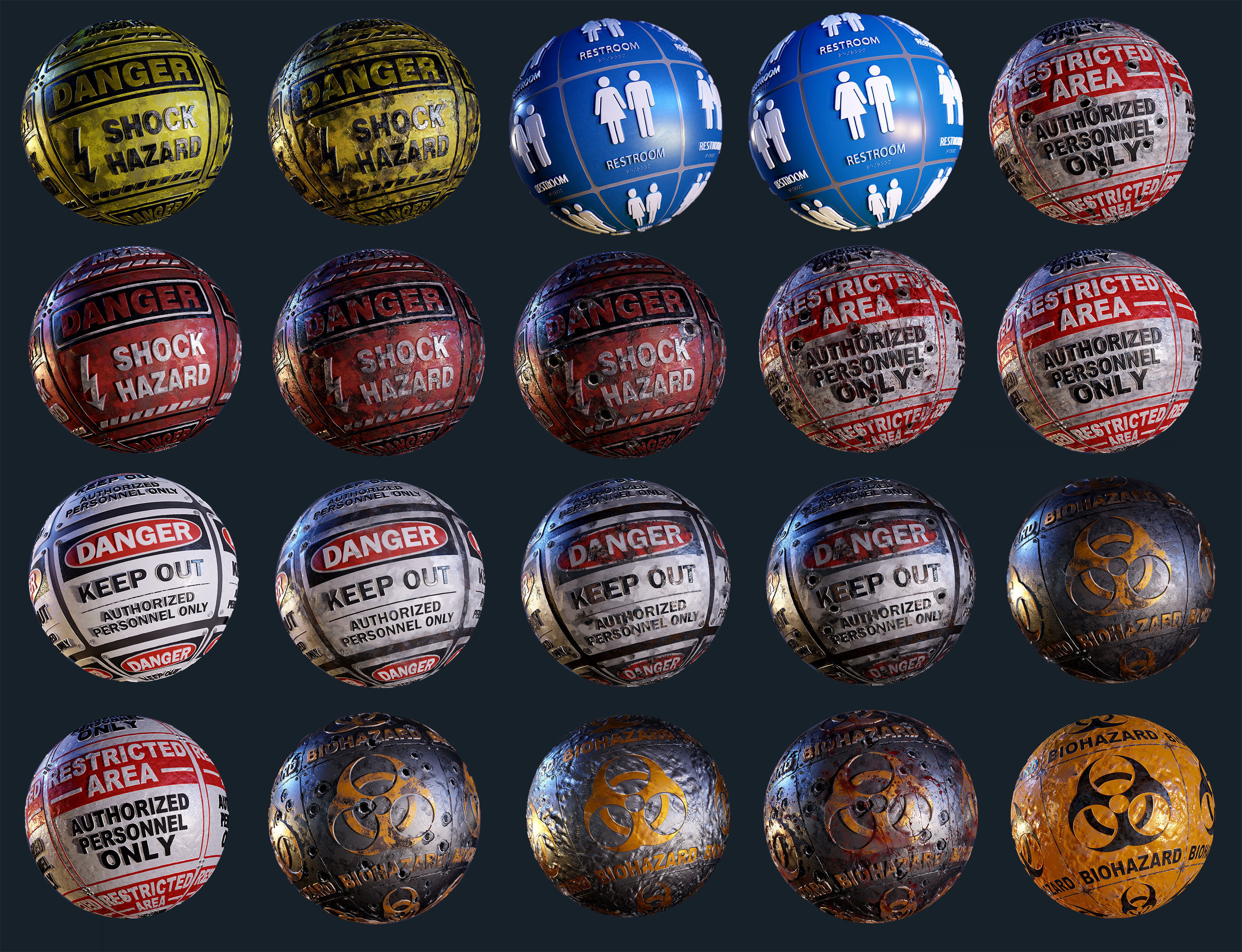 20 Signage Seamless PBR Textures Pack