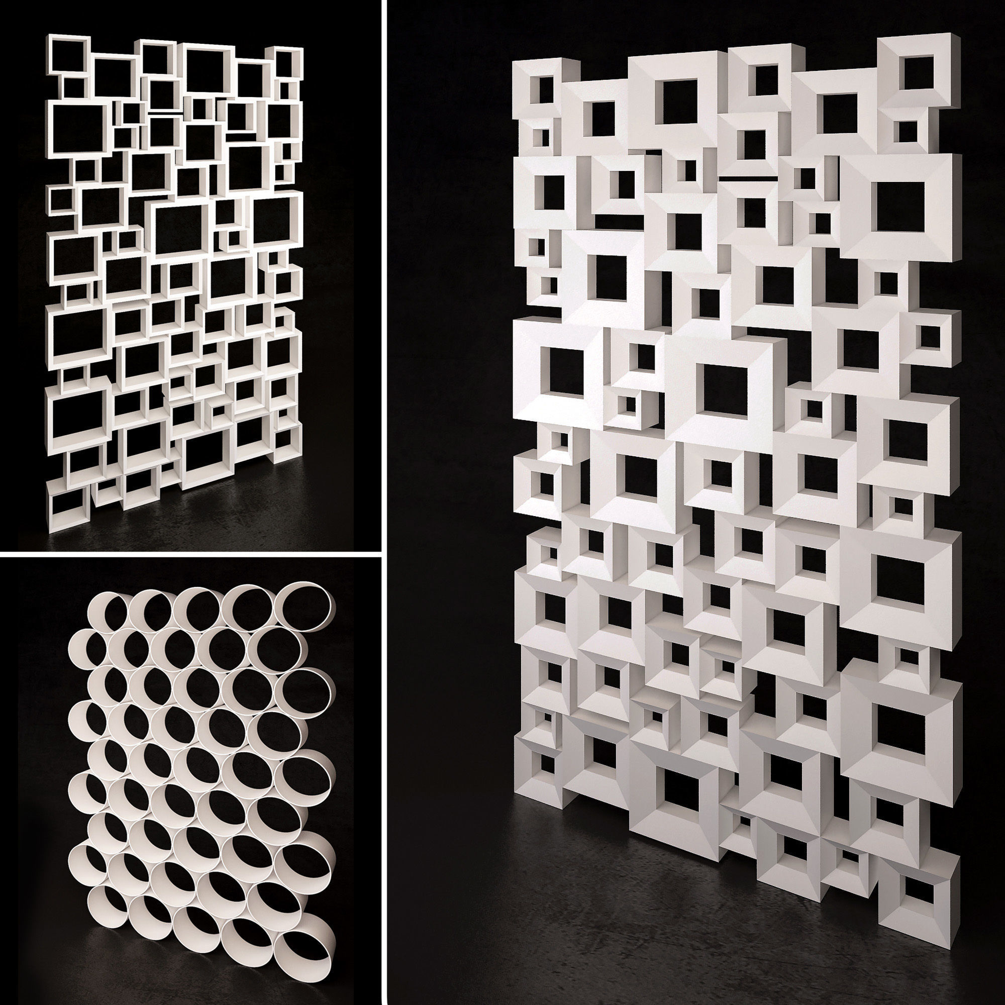 Decorative partition set 03 3D model