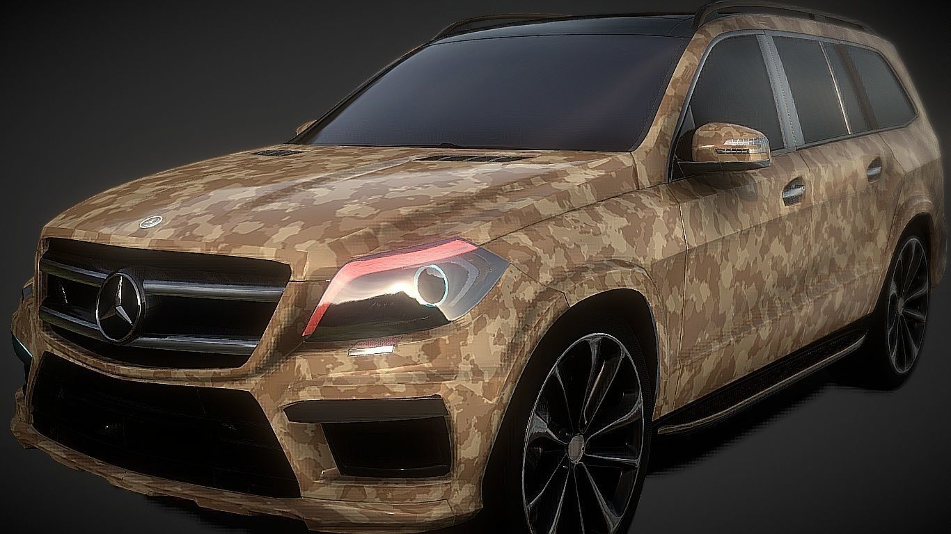 Low Poly Camo Skin Mercedes Suv G Class 3d Model
