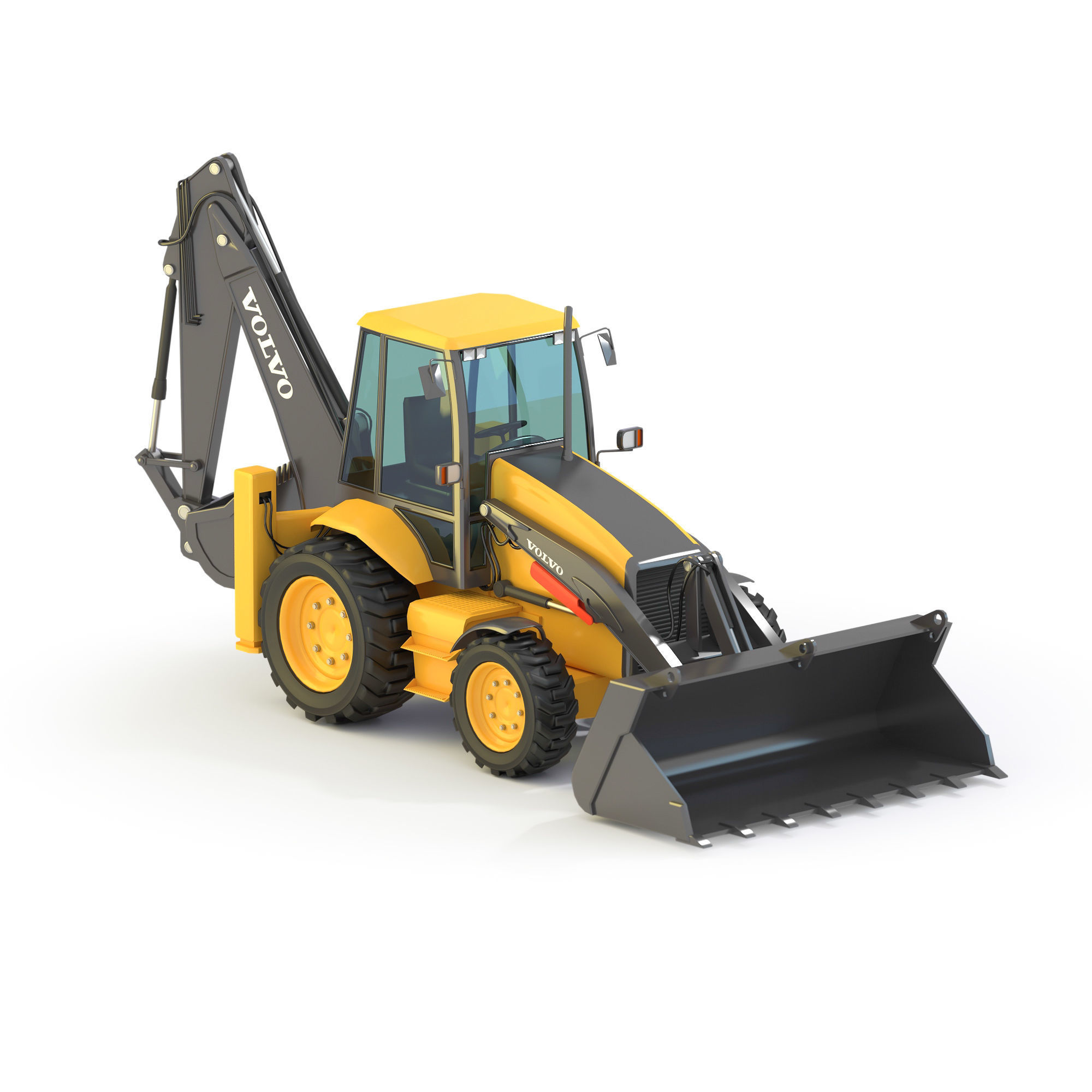 3D Backhoe Loader bulldozer CGTrader