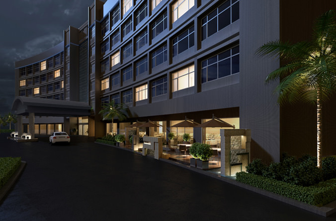 Office Building Entrance Cars Driving By Office Building Entrance Cars Driving By