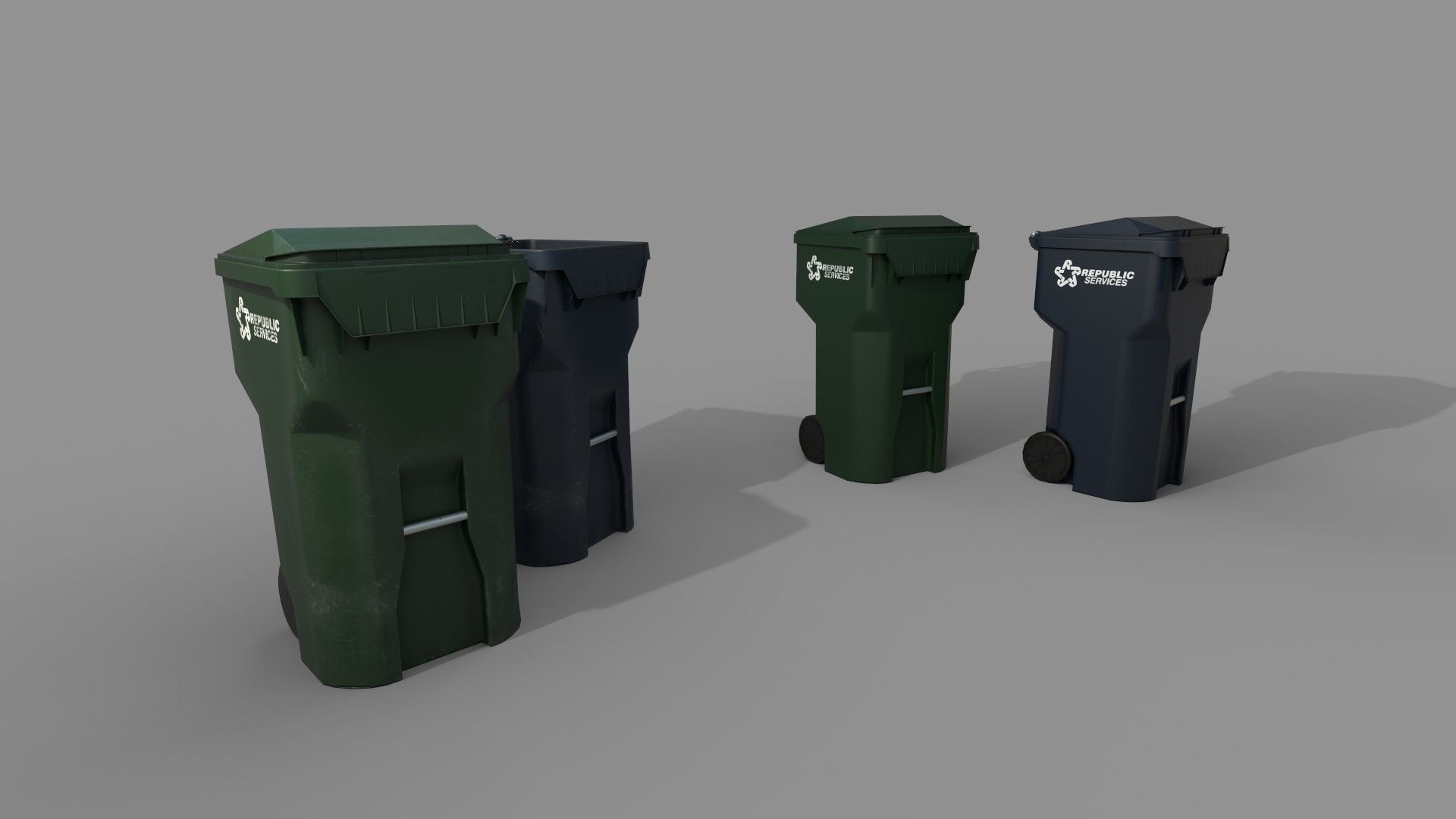 Trash can Low-poly 3D model