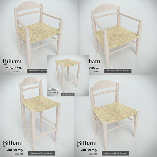 5 model pack - Billiani Vincent VG rope seat chair