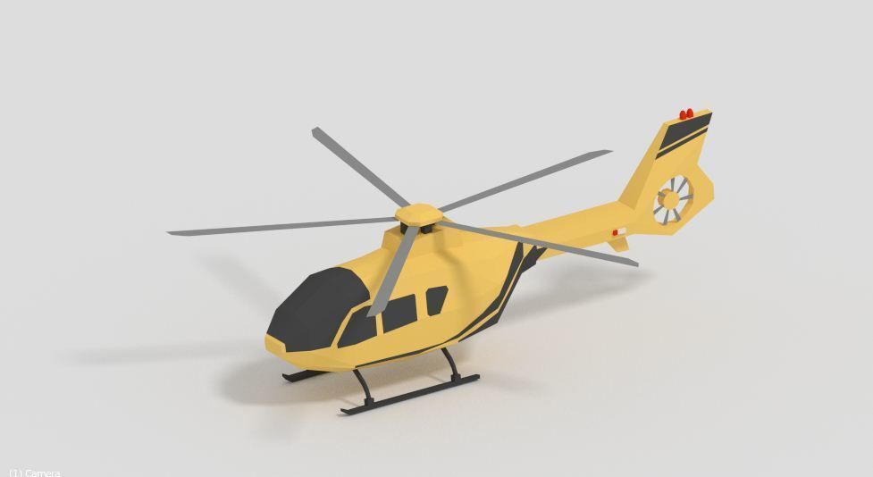 Low Poly Helicopter Game Ready