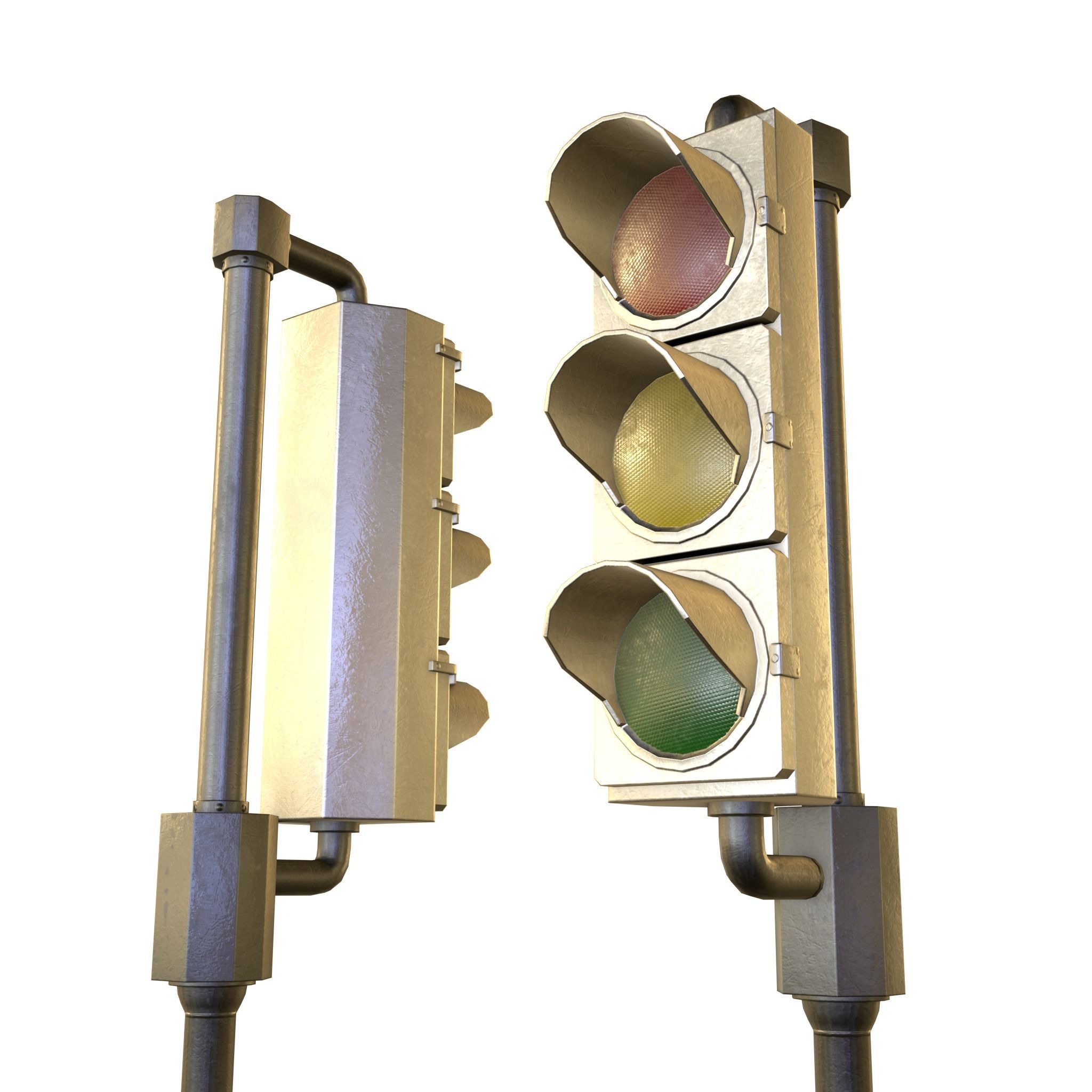 3D model Gameready retro traffic lights Unity UE4 VR / AR / low