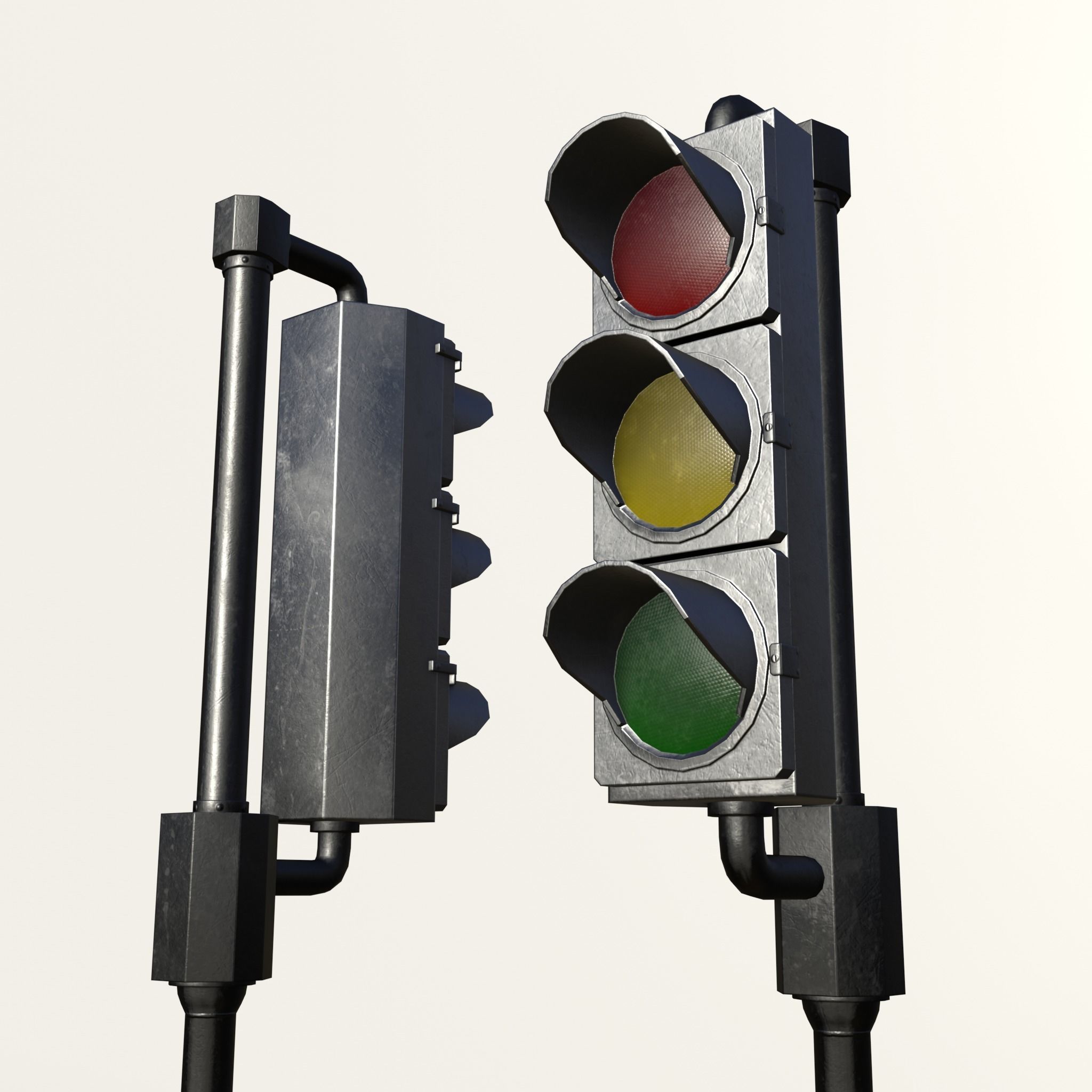 3D model Gameready retro traffic lights Unity UE4 VR / AR / low