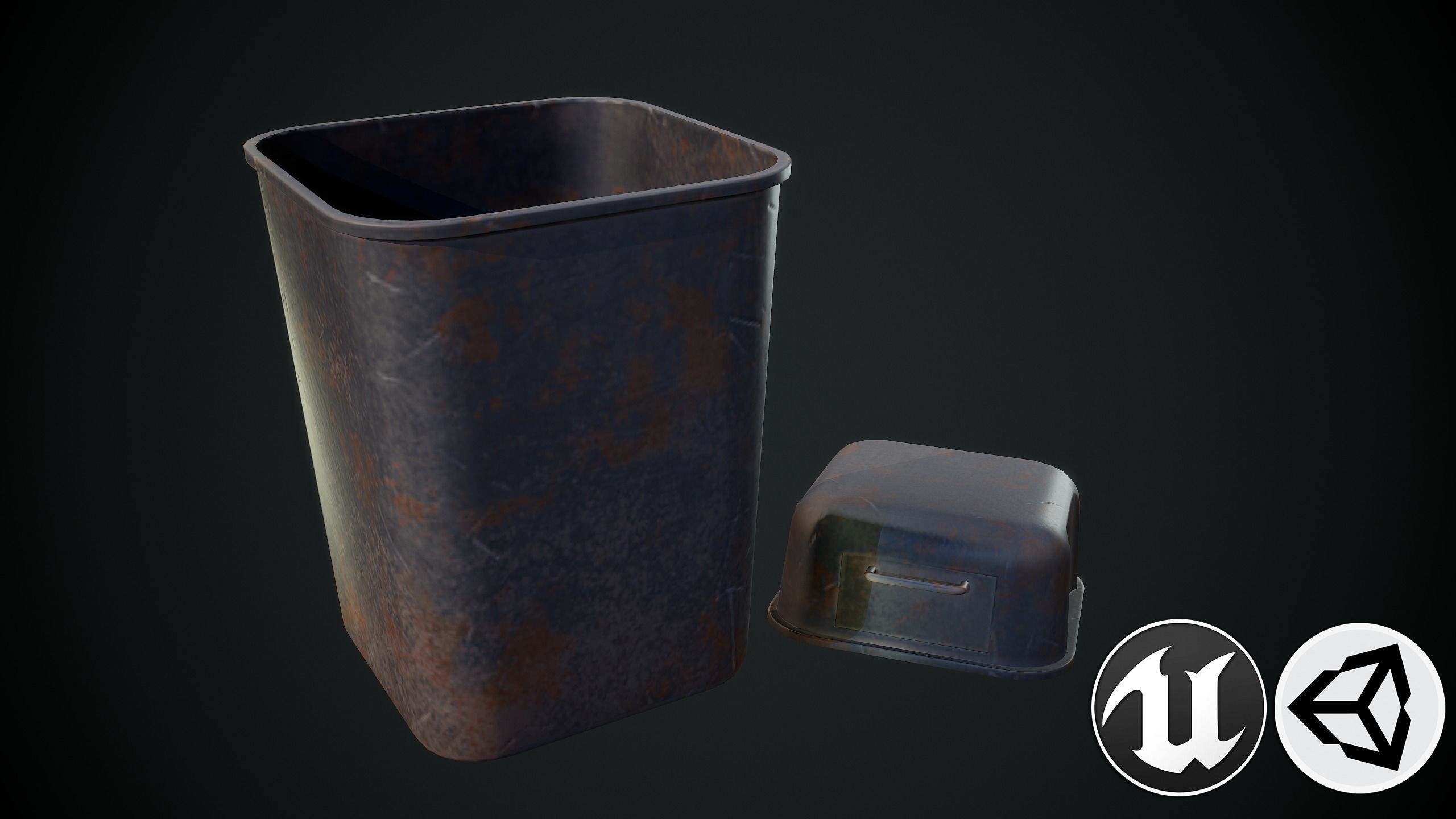 Litter Basket Low-poly 3D model