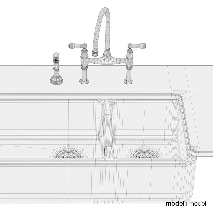 Ceramic farmhouse sinks 3D model CGTrader