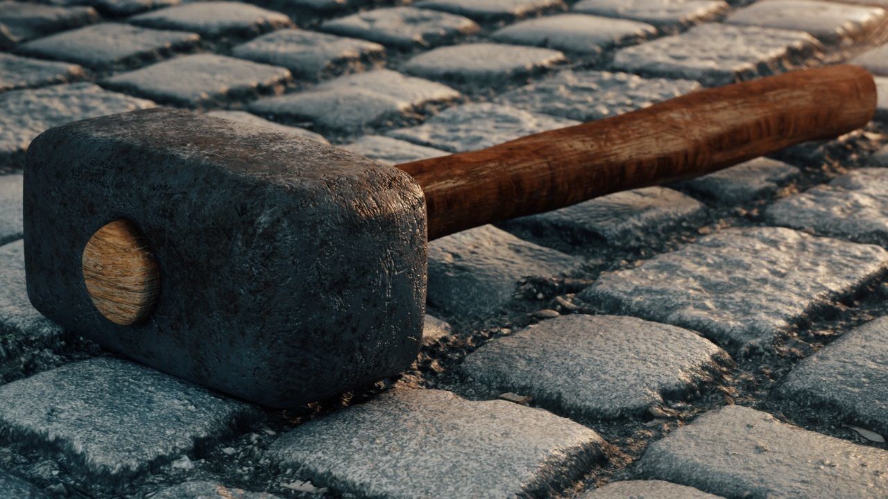 Old rusty hammer 3D model