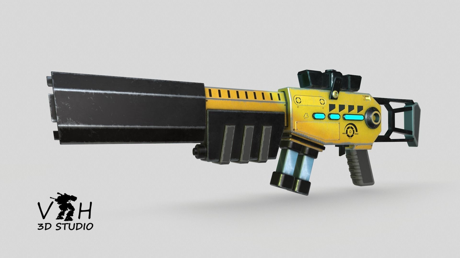 Sci-fi gun Low-poly 3D model