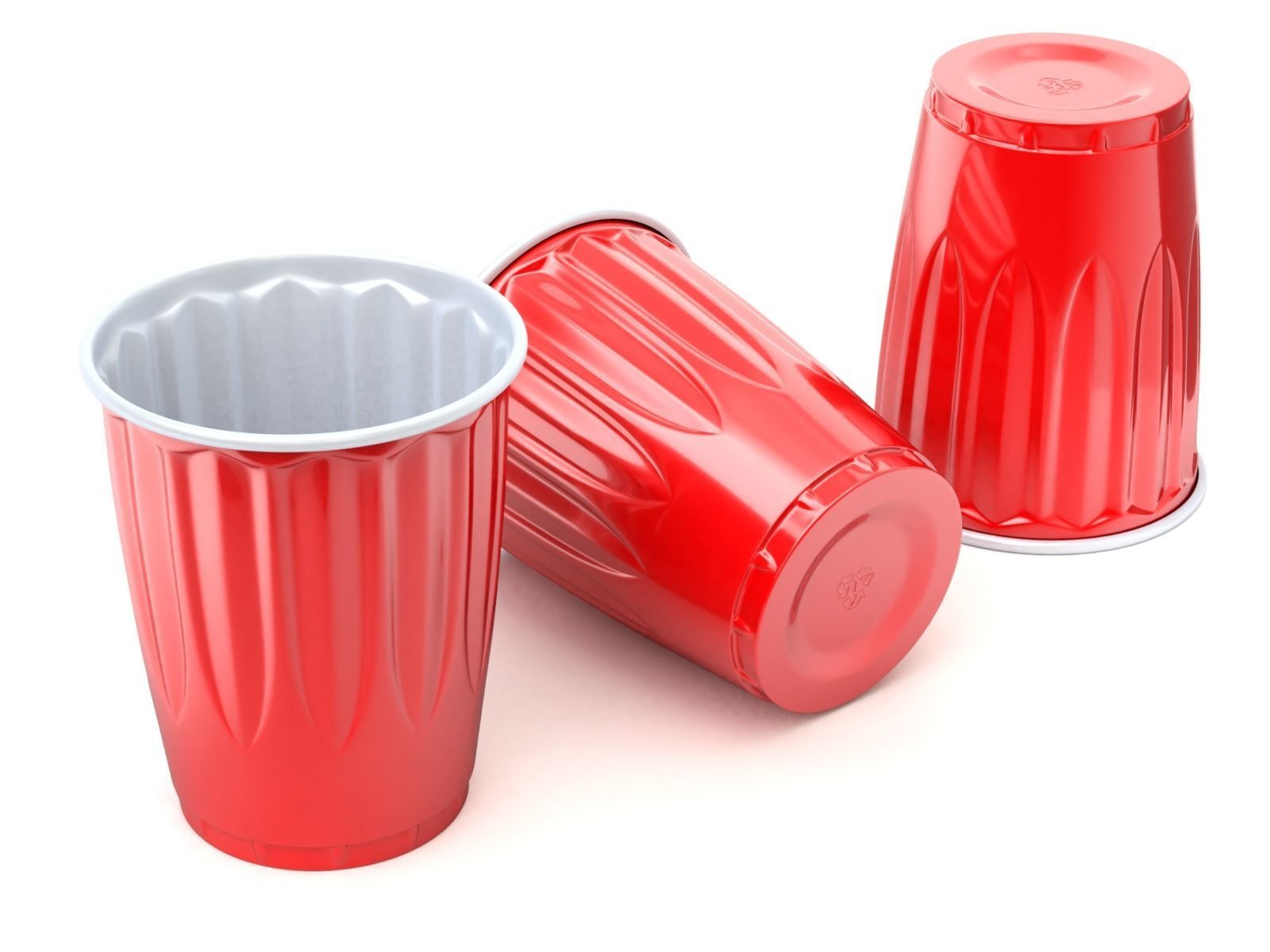 Plastic Cup Set 3D model CGTrader