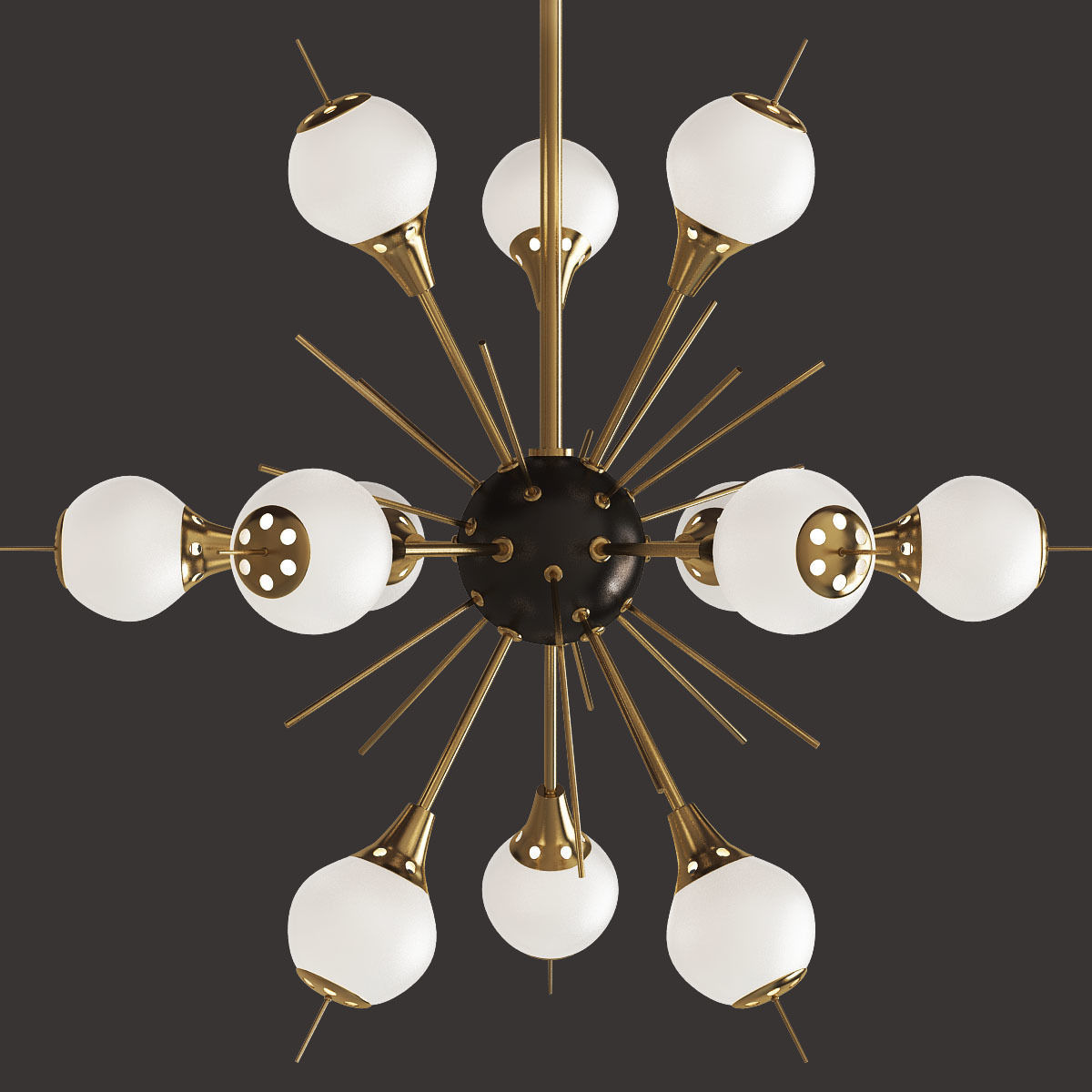 Glass Globes Sputnik Chandelier 3D model