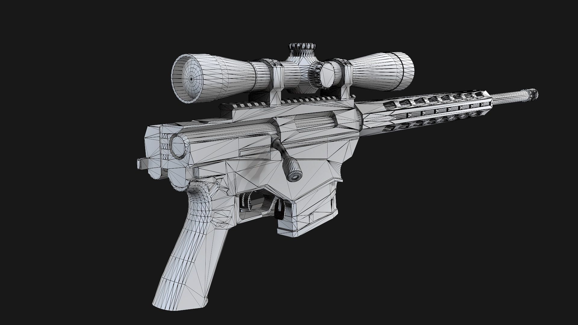 3D model Ruger Precision Rifle with Scope AAA Game Weapon VR / AR / low ...