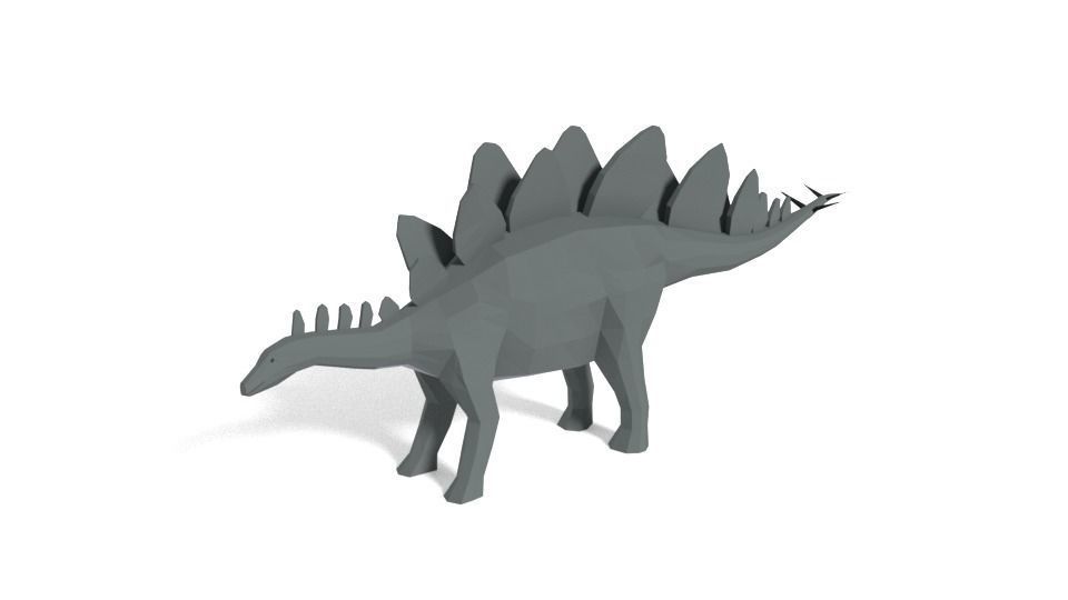 Low Poly Cartoon Stegosaurus Dinosaur Low-poly 3D model