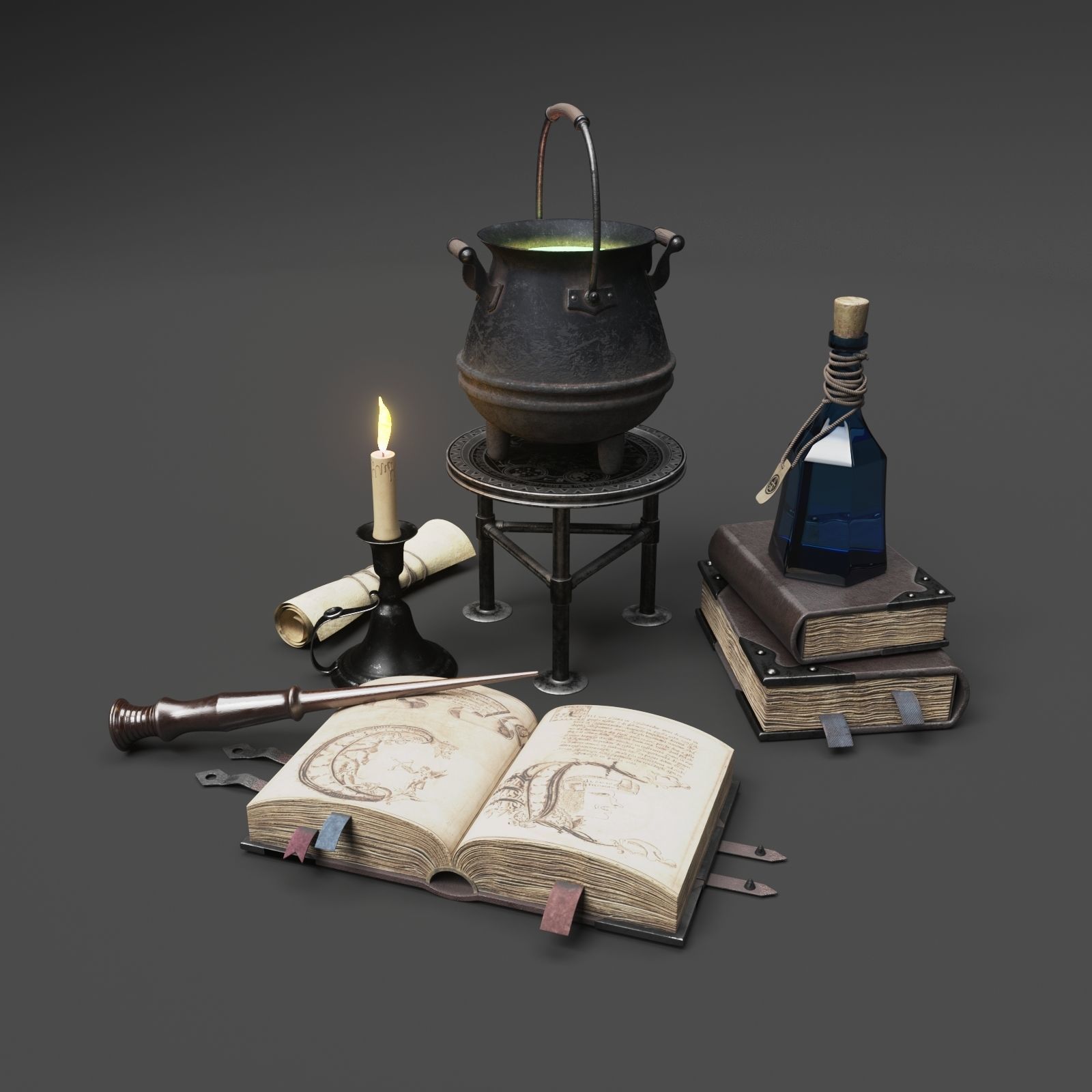 Wizard Items 3D model | CGTrader