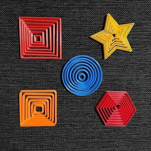Geometric Shapes Cookie Cutters Pack 5x7 3D model 3D printable CGTrader
