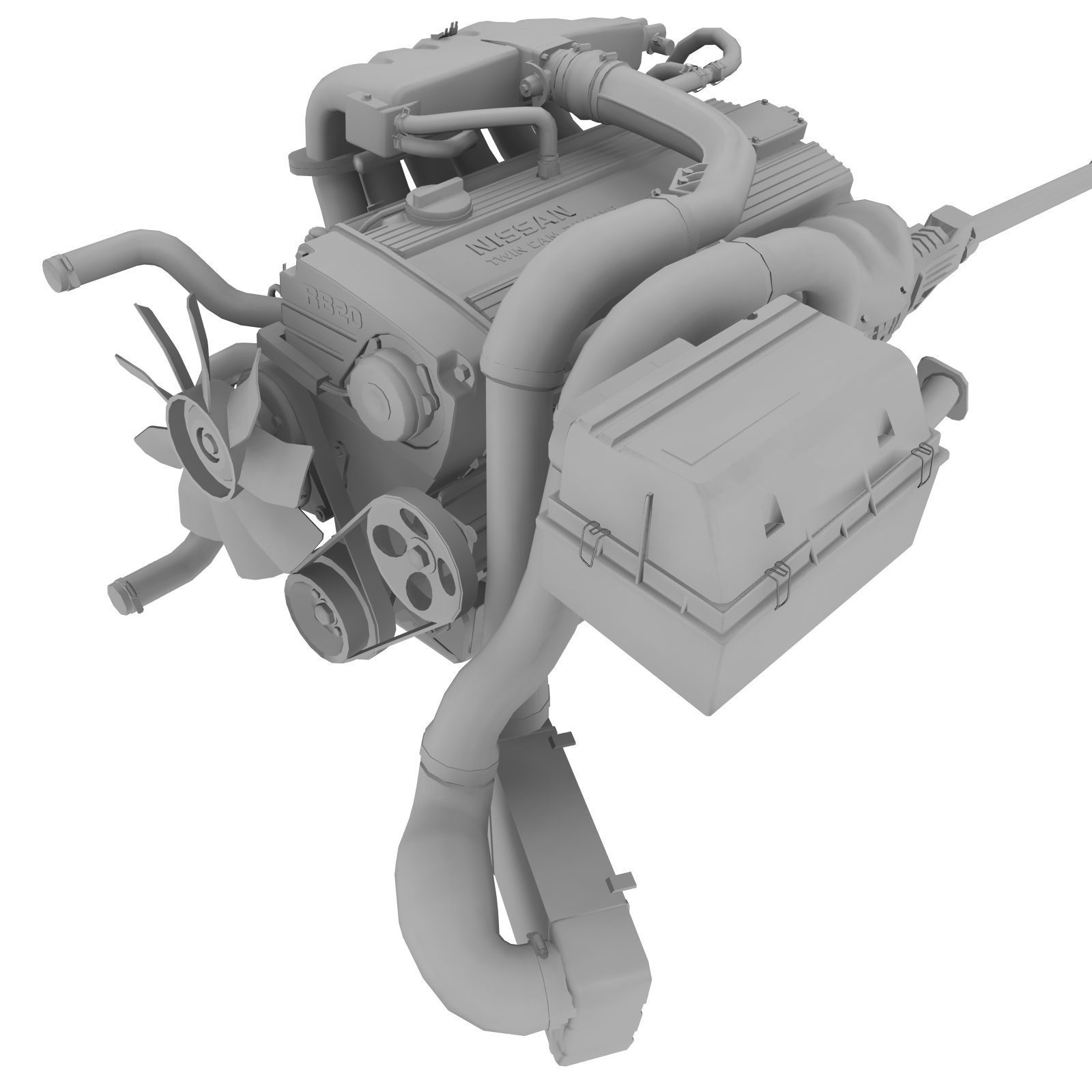 3D model Nissan RB20DET engine VR / AR / lowpoly CGTrader