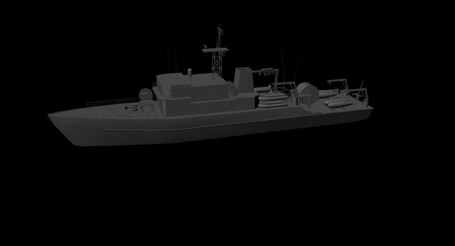 Type Yaeyama minelayer Low-poly 3D model
