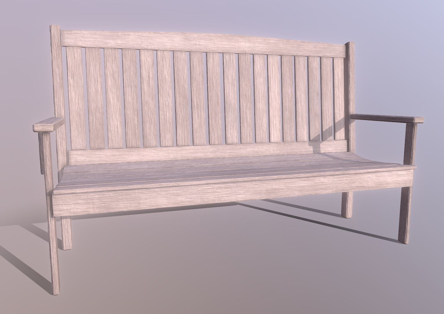 Superfuntimes Simple Deck Bench Low-poly 3D model