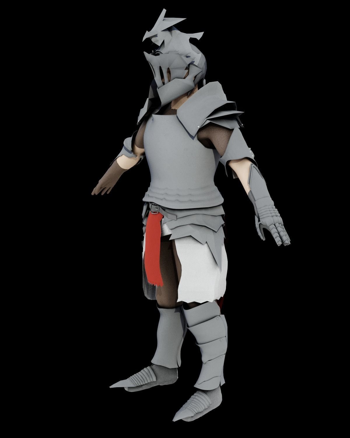 Armored character rig free VR / AR / low-poly 3D model animated rigged ...