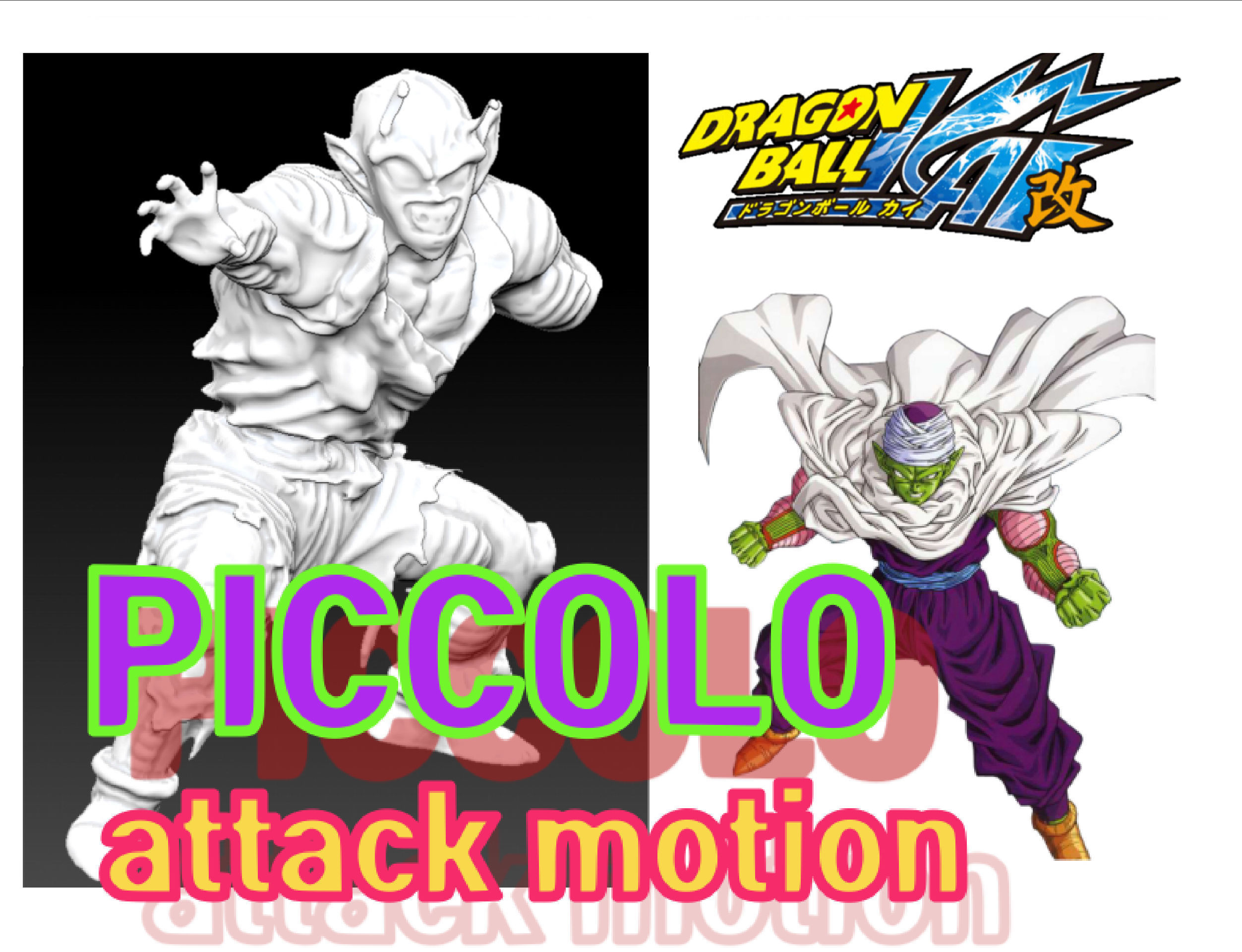 3D model piccolo attack motion CGTrader
