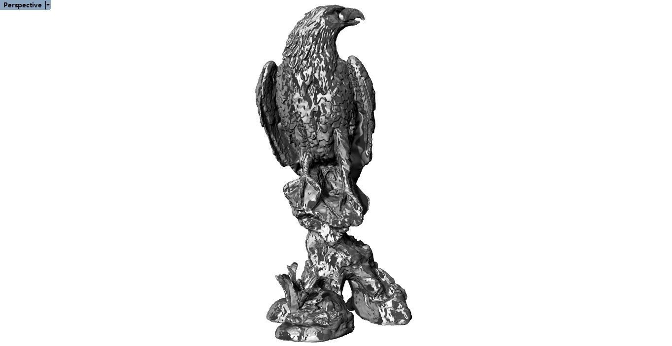 Statue of a standing eagle on a rocklike base 3D model 3D printable
