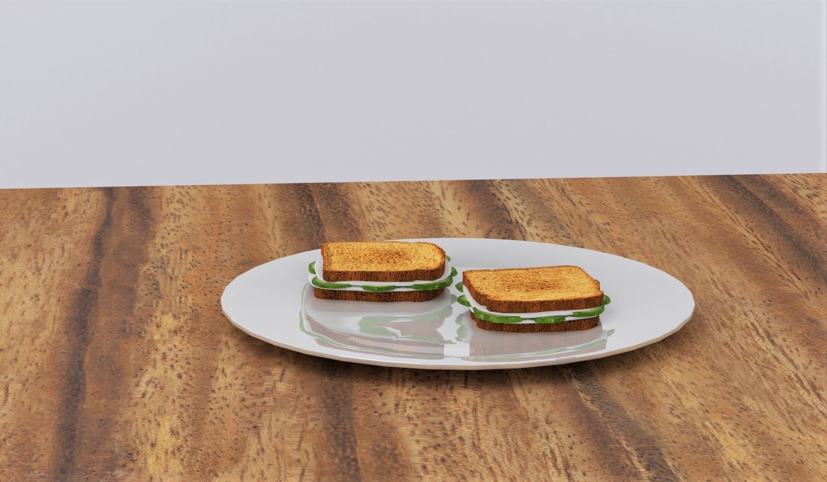 Labneh Cucumber Sandwich 3D model CGTrader
