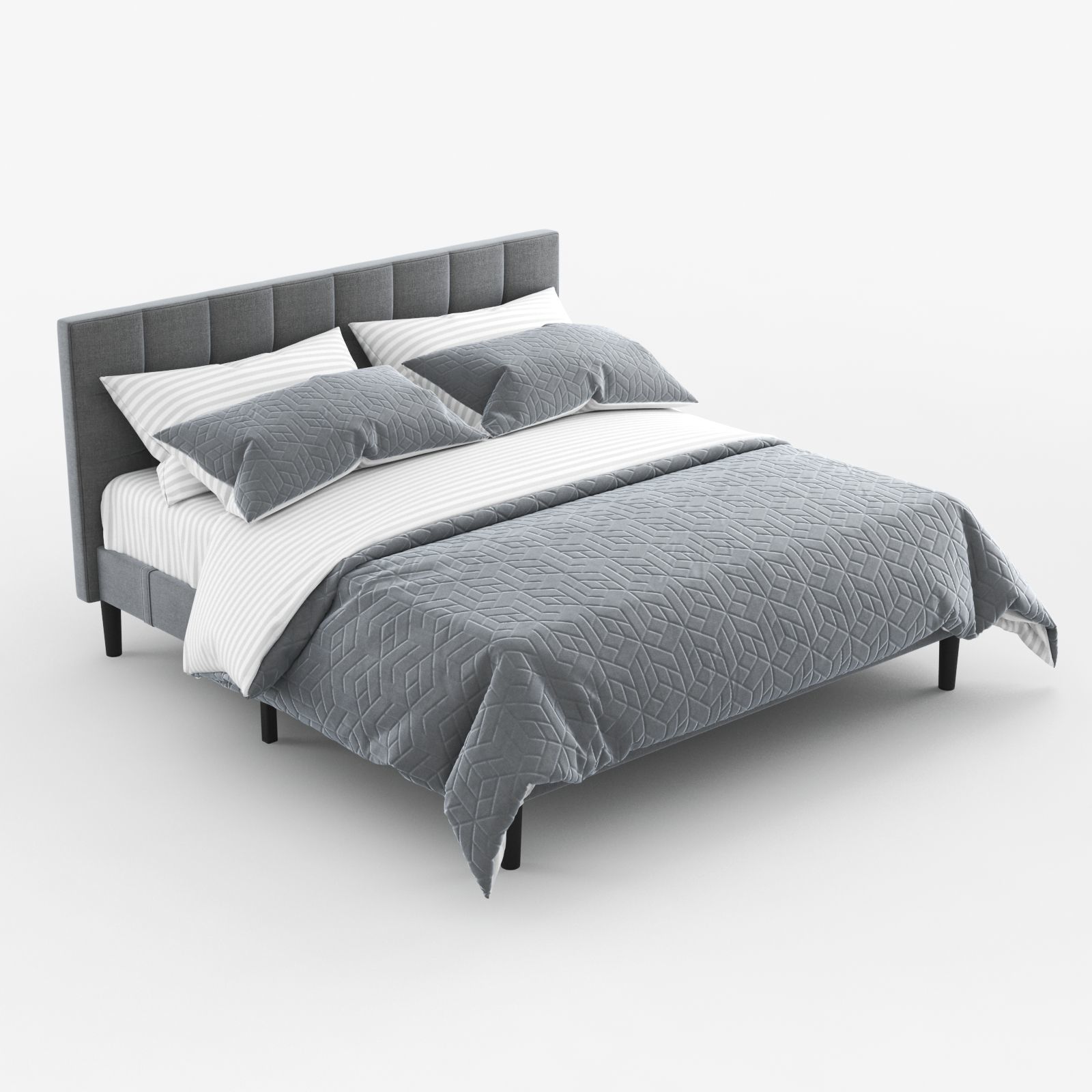 Colby upholstered platform tufted Bed by Allmodern 3D model CGTrader