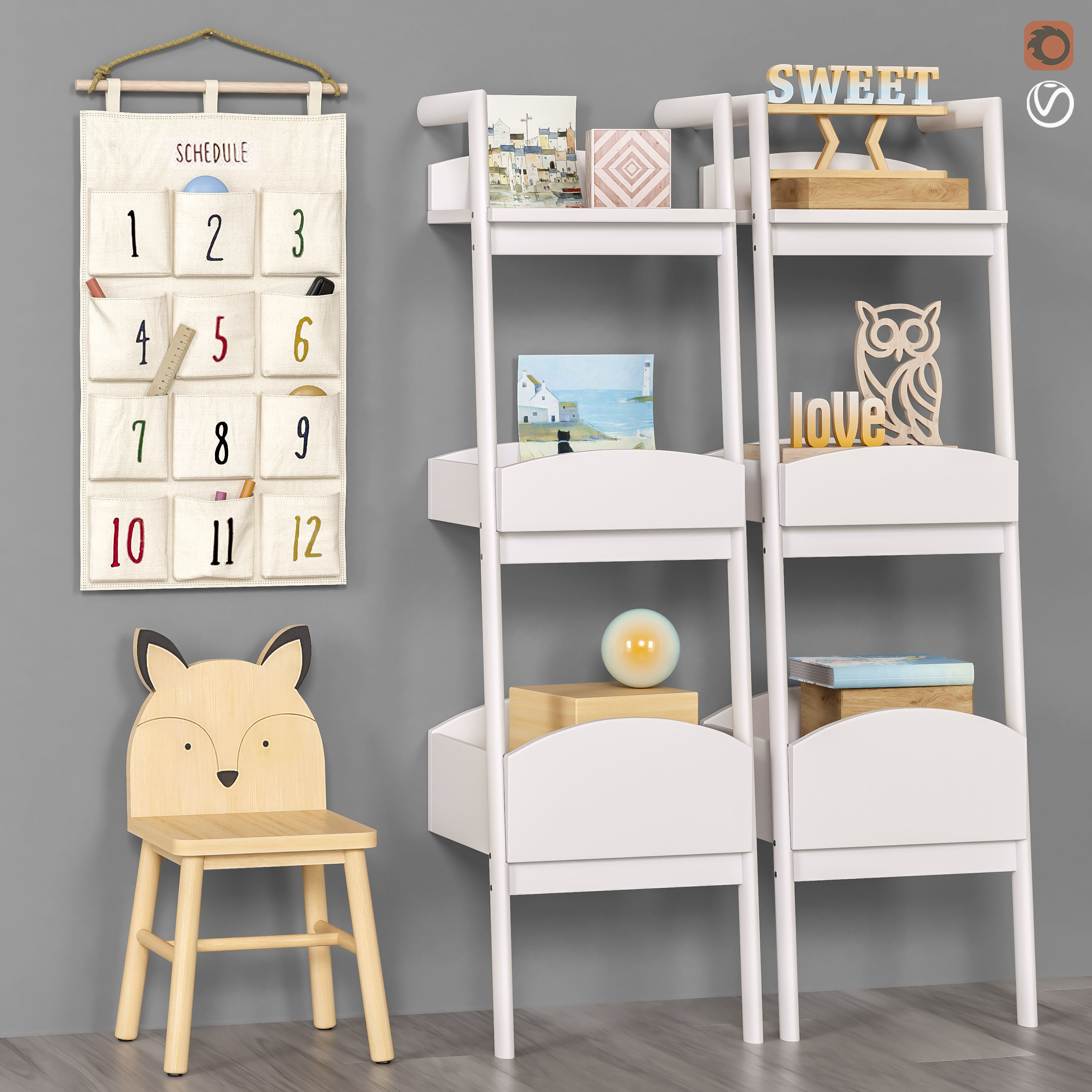 Toys and furniture set 52 3D model
