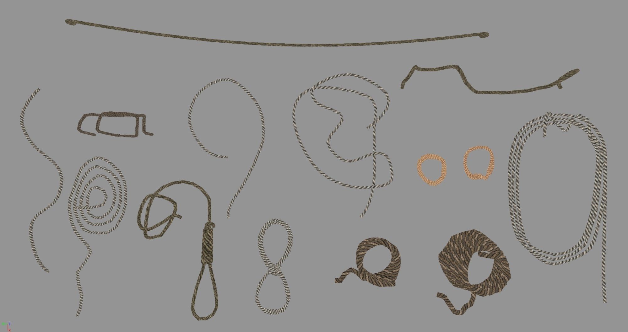 3D model Set of Various Medieval Ropes VR / AR / low-poly | CGTrader