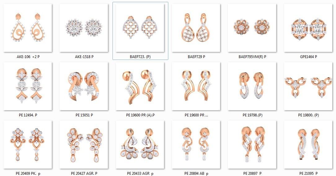 250 Women Earrings 3dm jcd render details