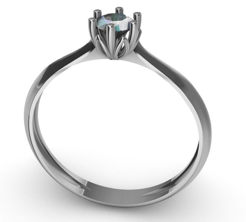 Ring Engagment solitaire flower 3D print model 3D print model