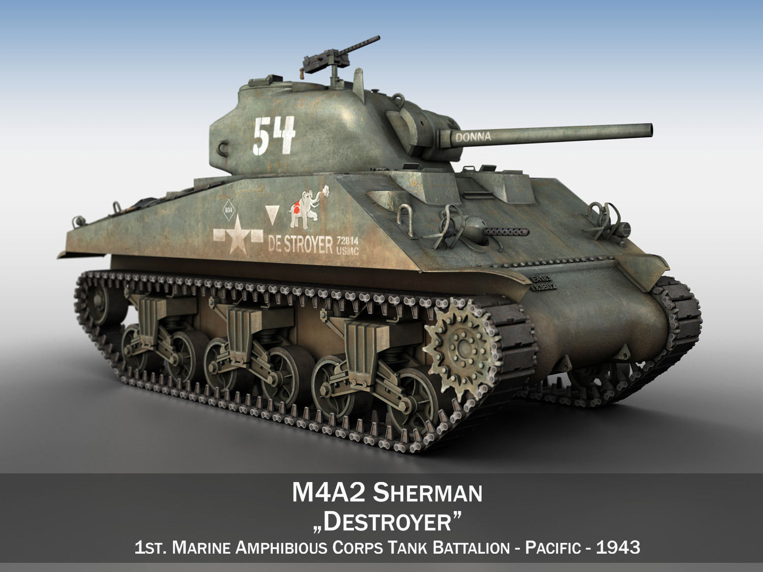 M4A2 Sherman Destroyer 3D m4a2 CGTrader