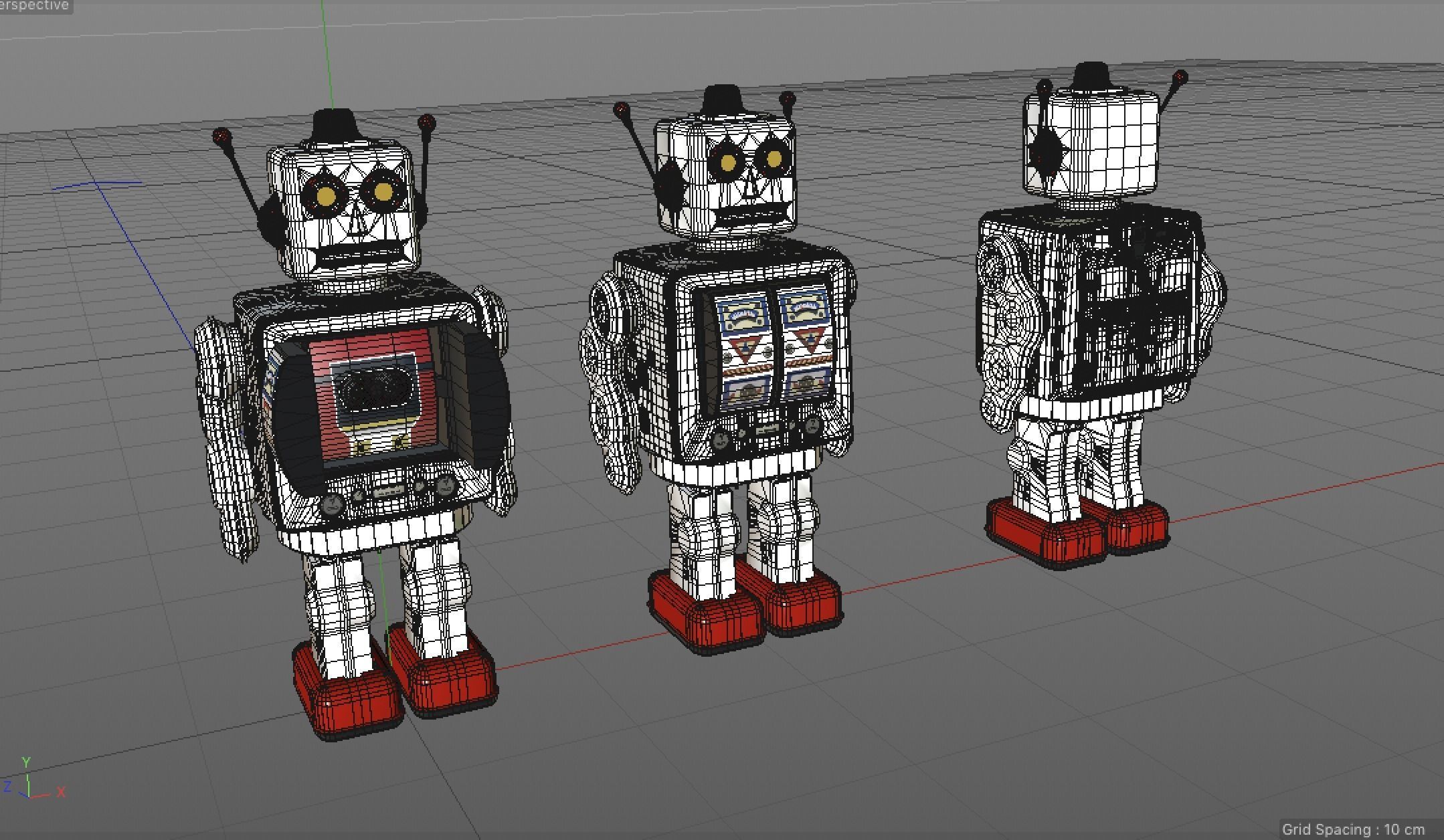 Robot Electron Mr DCell Tin toy retro vintage Battery 3D model