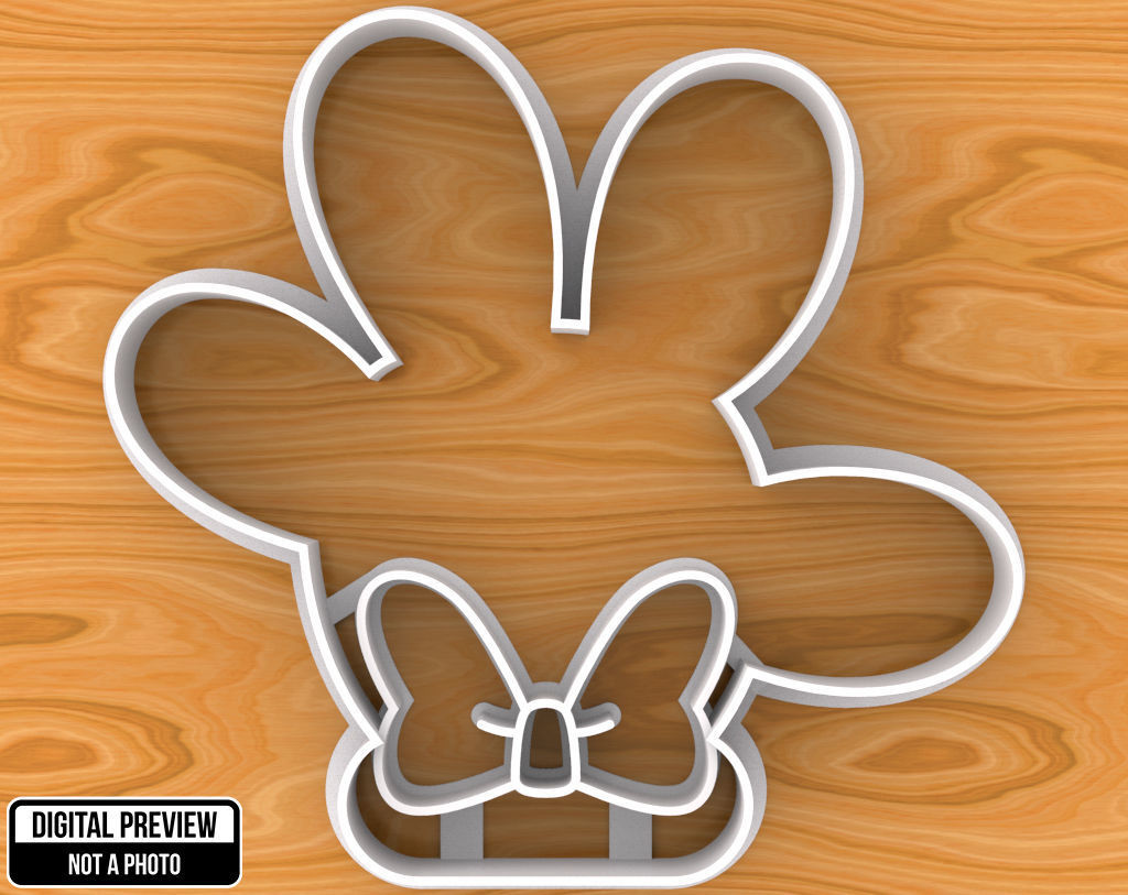 Minnie Mouse Hand with Bow Cookie Cutter