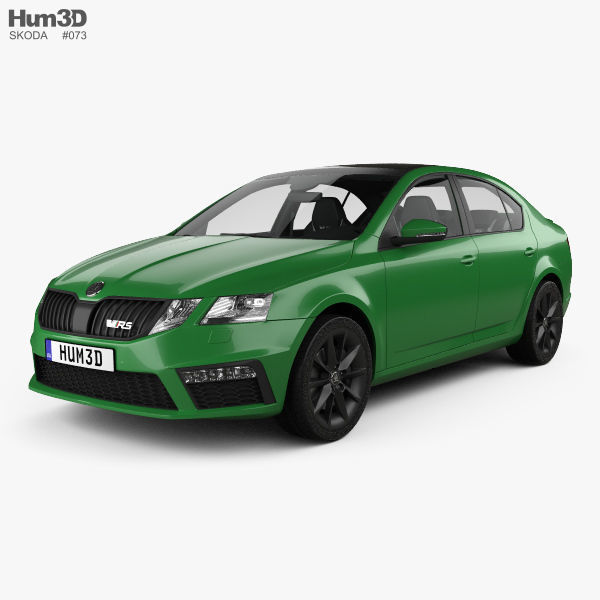 Skoda Octavia RS liftback with HQ interior 2017 3D model
