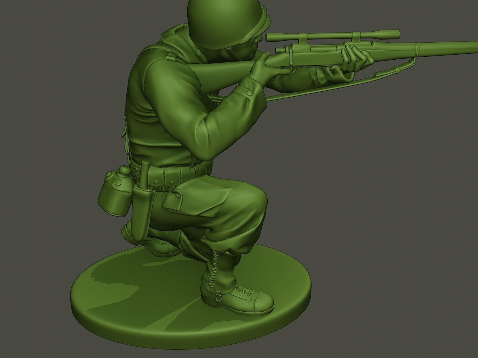 American soldier ww2 Shoot crouched A5 3D model 3D printable | CGTrader