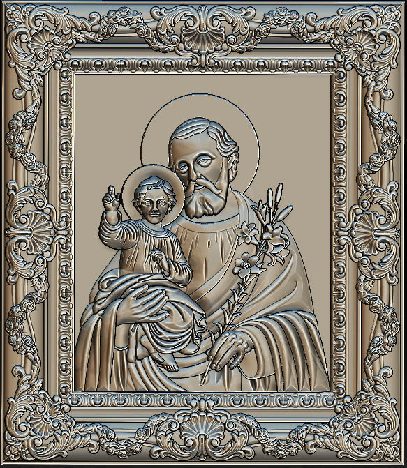 Saints collection- 3d model four statues of jesus in frame 3D model 3D ...