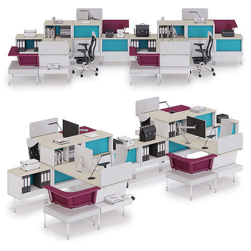 Herman Miller Public Office Landscape v5 3D model CGTrader