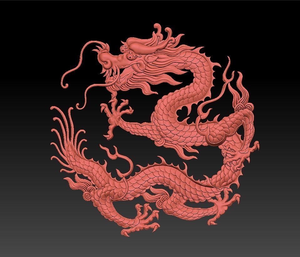 Chinese Dragon 3D model 3D printable OBJ STL