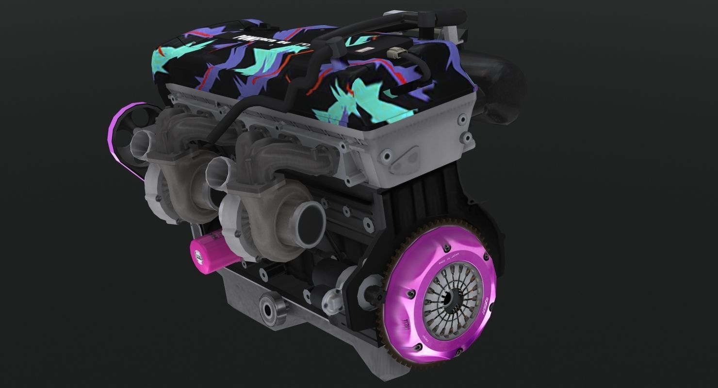 3D model Nissan RB26 DETT by HKS engine VR / AR / low-poly | CGTrader