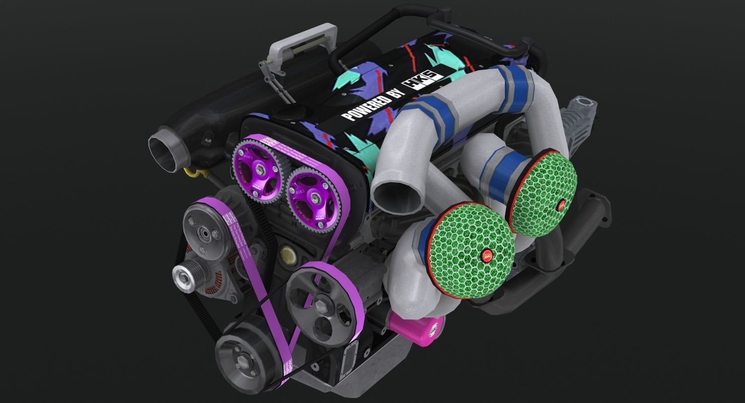 3D model Nissan RB26 DETT by HKS engine VR / AR / lowpoly CGTrader